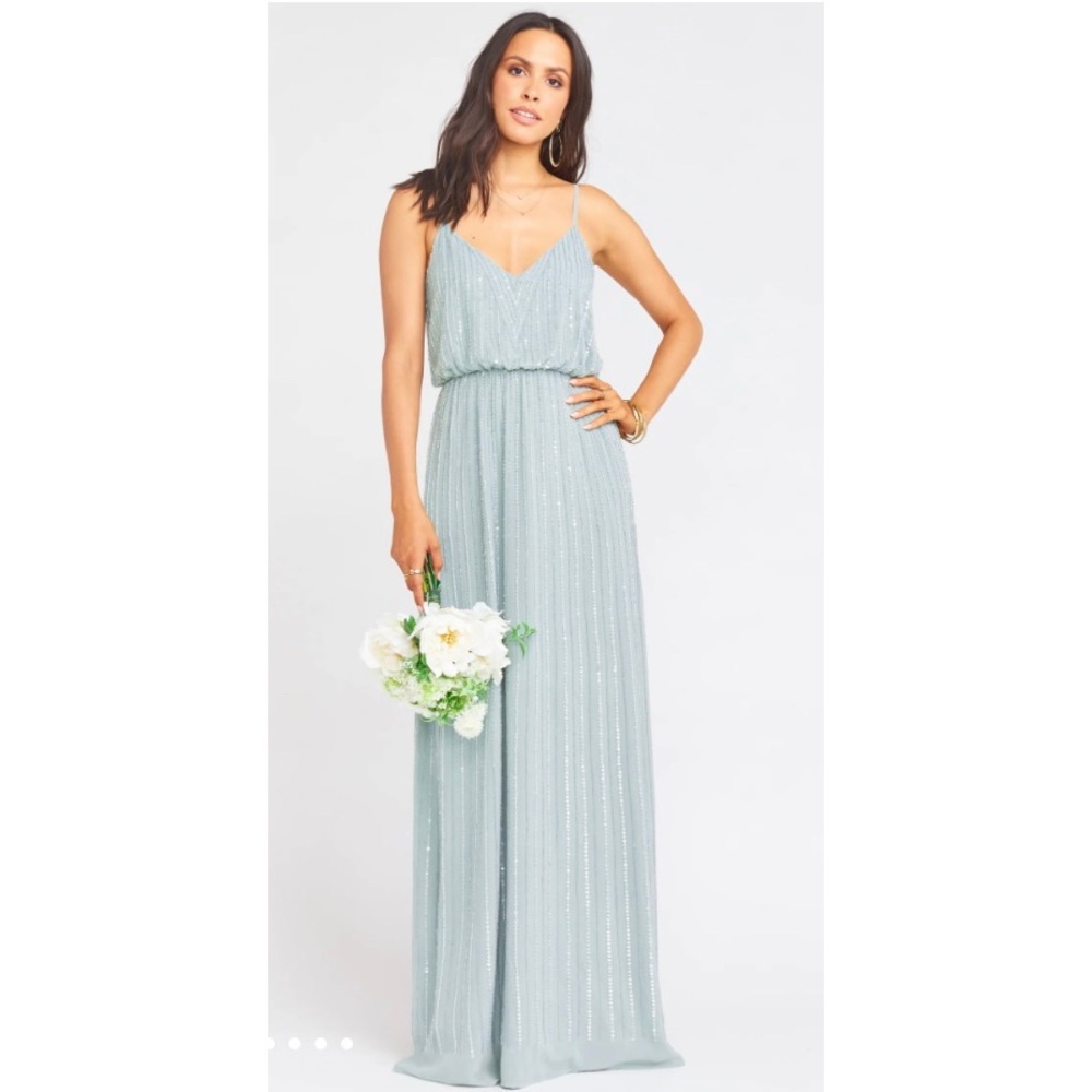 Show Me Your MuMu Victoria Beaded Maxi Dress Silver Sage